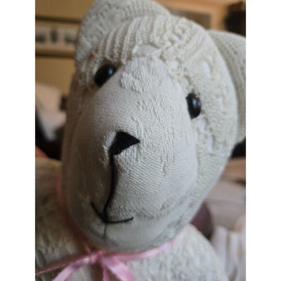 Absolutely Super Cute /Cream /Cotton Lace & Ribbon Patchwork Bear - Wedding. Bab - Picture 9 of 11